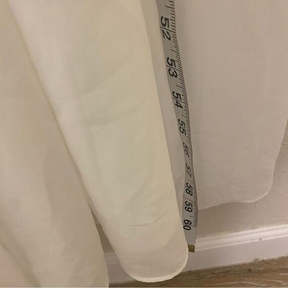 White V-Neck formal Evening wedding Dress maxi gown Floor Length XL 12-14 - Picture 12 of 15